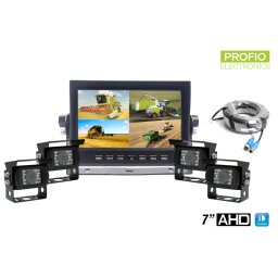 Set na cúvanie AHD LCD HD monitor do auta 7" + 4x HD kamera s 18 IR LED