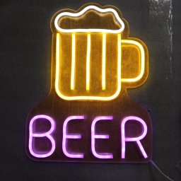 LED informačný nápis BEER (Pohár piva)