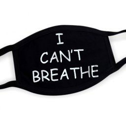 Čierne rúška s potlačou bavlnené - I CAN´T BREATHE