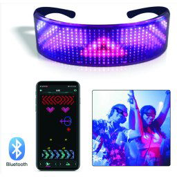 LED okuliare - FULL LED display programovateľné cez Smartphone (Bluetooth)