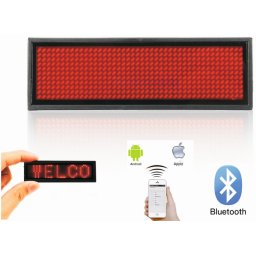 Menovka LED programovateľná cez Smartphone (Bluetooth) - červená 9,3 cm x 3,0 cm