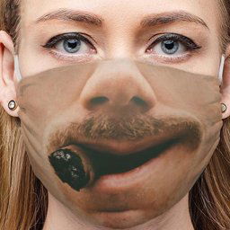 Vtipné rúško na tvár 3D potlač - vzor OLD GENTLEMAN
