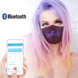 Smart maska na tvár s LED ovládanie cez mobil 150x33mm Bluetooth (Android / iOS)
