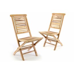 Sada 2 ks skladacej stoličky DIVERO "Hantown" - teak