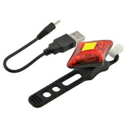 USB nabíjateľné svetlo na bicykel - červené