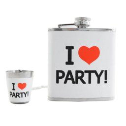 Nerezová Darčeková ploskačka - I love party 170 ml