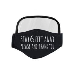 Maska so štítom aj pre ochranu očí - Stay 6 feet away