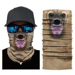 Šatky so zvieracou potlačou 3D multifunkčné - HYENA