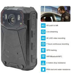 Kamera na telo BODYCAM s 4K rozlížšením s podporou 4G/NFC/WIFI/BT + 32GB + IR LED