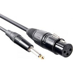 Mikrofónový kábel XLR samica/ jack 6,3mm 5m Pronomic