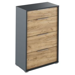 Kondela Komoda so šuplíkmi, 75cm, grafit, dub artisan, RIOMA NEW TYP 22