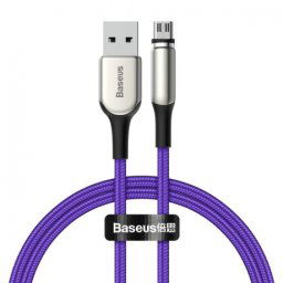 Baseus Zinc magnetický kábel USB / Micro USB 2A 1m, fialový (CAMXC-H05)