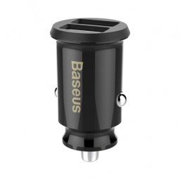 Baseus Grain smart autonabíjačka 2x USB 3.1A, čierna (CCALL-ML01)