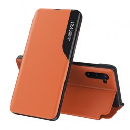 MG Leather View knižkové puzdro na Huawei P40, oranžové