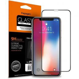 Spigen Full Cover ochranné sklo pre iPhone 11 Pro / XS / X, čierne (063GL25234)