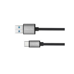 Kábel KRUGER & MATZ KM1244 Basic USB 3.0/USB-C 1m Black