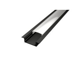 LED Solution Vstavaný profil pre LED pásiky V1 čierny Vyberte variantu a dĺžku: Profil + Nacvakávacie opálový difúzor 1m LP301B-1M_09102