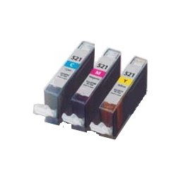 Tonery Náplně Cartridge Canon CLI-521 (C + M + Y) sada kompatibilný