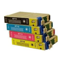 Tonery Náplně Cartridge Epson T0715, sada čierne + 3 farieb kompatibilnej
