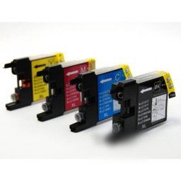 Tonery Náplně Cartridge Brother LC-1240, Brother LC-1280, sada všech barev XL - kompatibilní (Čierna + 3x Farby)