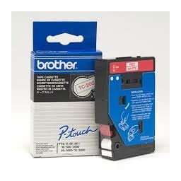 Páska Brother TC-202 - originálne (Červený tlač / biely podklad)