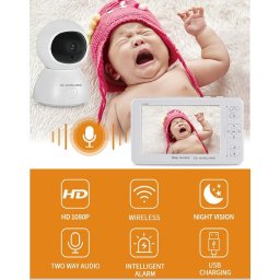 Elektronická pestúnka - wifi SET - 4,3" LCD + 1080p kamera s IR LED a obojsmernou komunikáciou