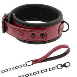 FETISH SUBMISSIVE DARK ROOM COLLAR WITH LEASH