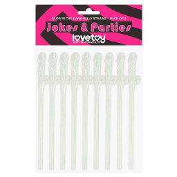 Lovetoy Glow in the Dark Willy Straws (SLAMKY SVIETIACE V TME 9 KS)