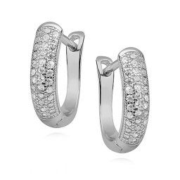 Olivie Luxusné strieborné náušnice so zirkónmi 1,4cm 0746