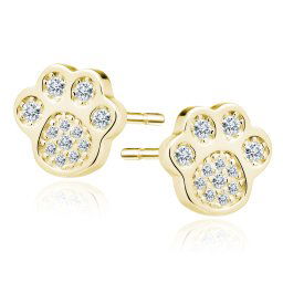 Olivie Strieborné náušnice LABKY GOLD 2407