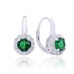 Olivie Strieborné visiace náušnice GREEN 2709
