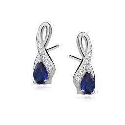 Olivie Strieborné náušnice so zirkónom BLUE 3590