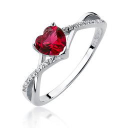 Olivie Strieborný prsteň SRDCE RUBY 3635 Velikost prstenů: 5 (EÚ: 49 – 50)