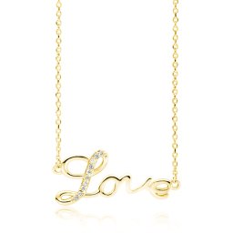 Olivie Strieborný náhrdelník LOVE GOLD 4081