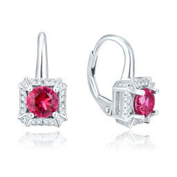 Olivie Strieborné náušnice RED 4854