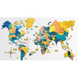 Farebná mapa na stenu 3D z dreva - SUNRISE 200 cm x 120 cm