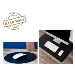 Podložka pod PC + Myš - Kožená čierna luxusná 55x35 cm - SET 3 ks
