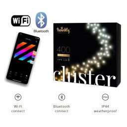 Smart svetelná reťaz 6m - Twinkly Cluster - 400 ks AWW dióda - biele LED + BT + Wi-Fi