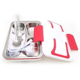LUNCH BOX INOX s ohrevom 220V červený