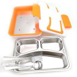 LUNCH BOX INOX s ohrevom 220V oranžový