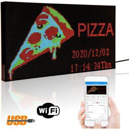 Programovateľná WiFi LED svetelná tabuľa RGB farebná - 20x39cm so stojanom