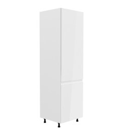 Kondela Potravinová skrinka, 60cm, biela, biely lesk, pravá, AURORA D60R