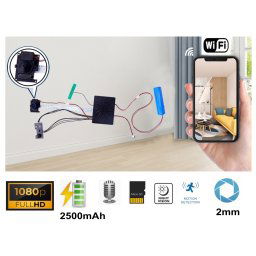 Pinhole Full HD kamera 2mm mikro neviditeľný objektív 95° s ext. IR LED + WiFi/P2P