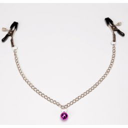Lovetoy Nipple clamps with chain PINK BELL