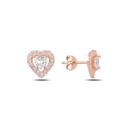 Olivie Strieborné náušnice SRDCE ROSE 5035