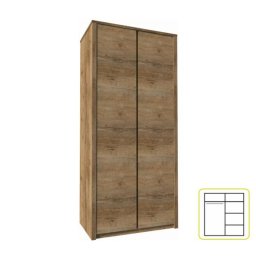 Kondela Skriňa, 90cm, kombinovaná, dub lefkas, MONTANA S2D