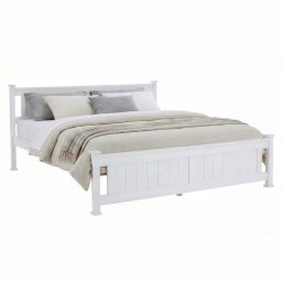 Kondela Manželská posteľ, 160x200, s roštom, biela, LUCAS NEW
