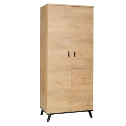 Kondela Skriňa, 81cm, vešiaková, dub lefkas, čierna, SIRAN TYP 1