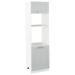Kondela Vysoká skrinka na spotrebiče, 60cm, svetlosivá, biela, JULIA TYP 81