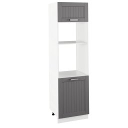 Kondela Vysoká skrinka na spotrebiče, 60cm, tmavosivá, biela, JULIA TYP 81